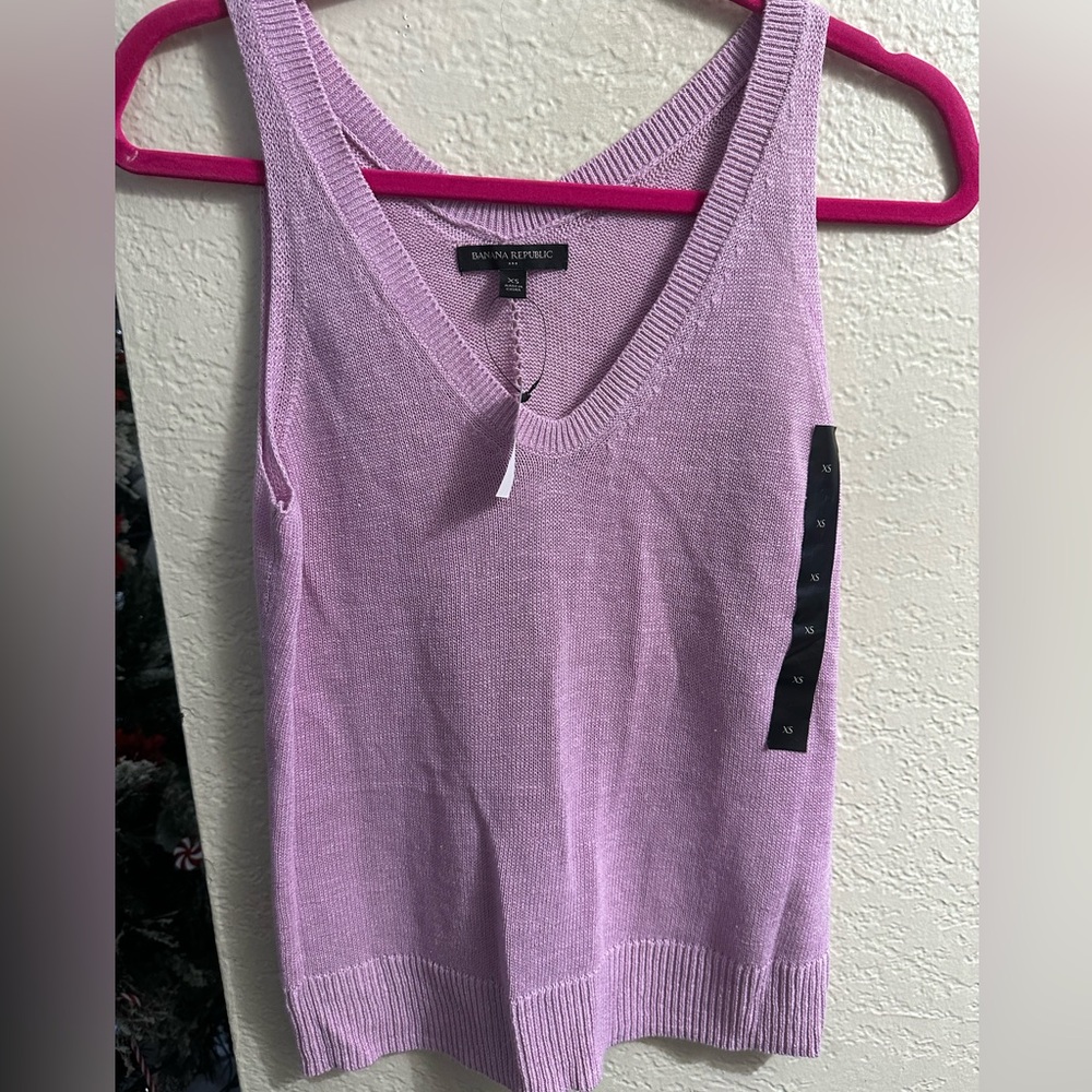 Banana Republic Lilac Knit Sleeveless Top